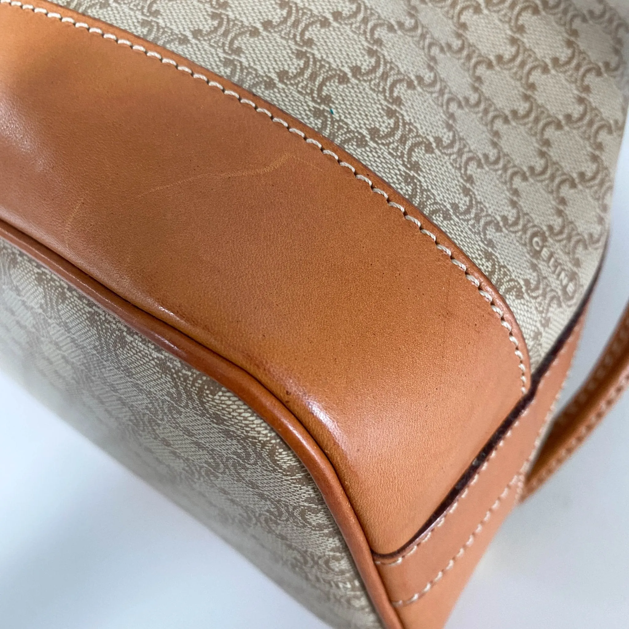 Macadam Triomphe Canvas Shoulder Bucket Bag