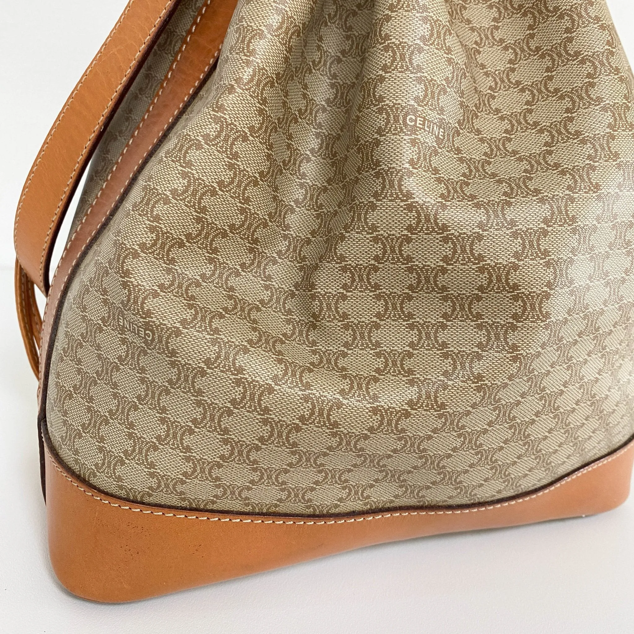 Macadam Triomphe Canvas Shoulder Bucket Bag