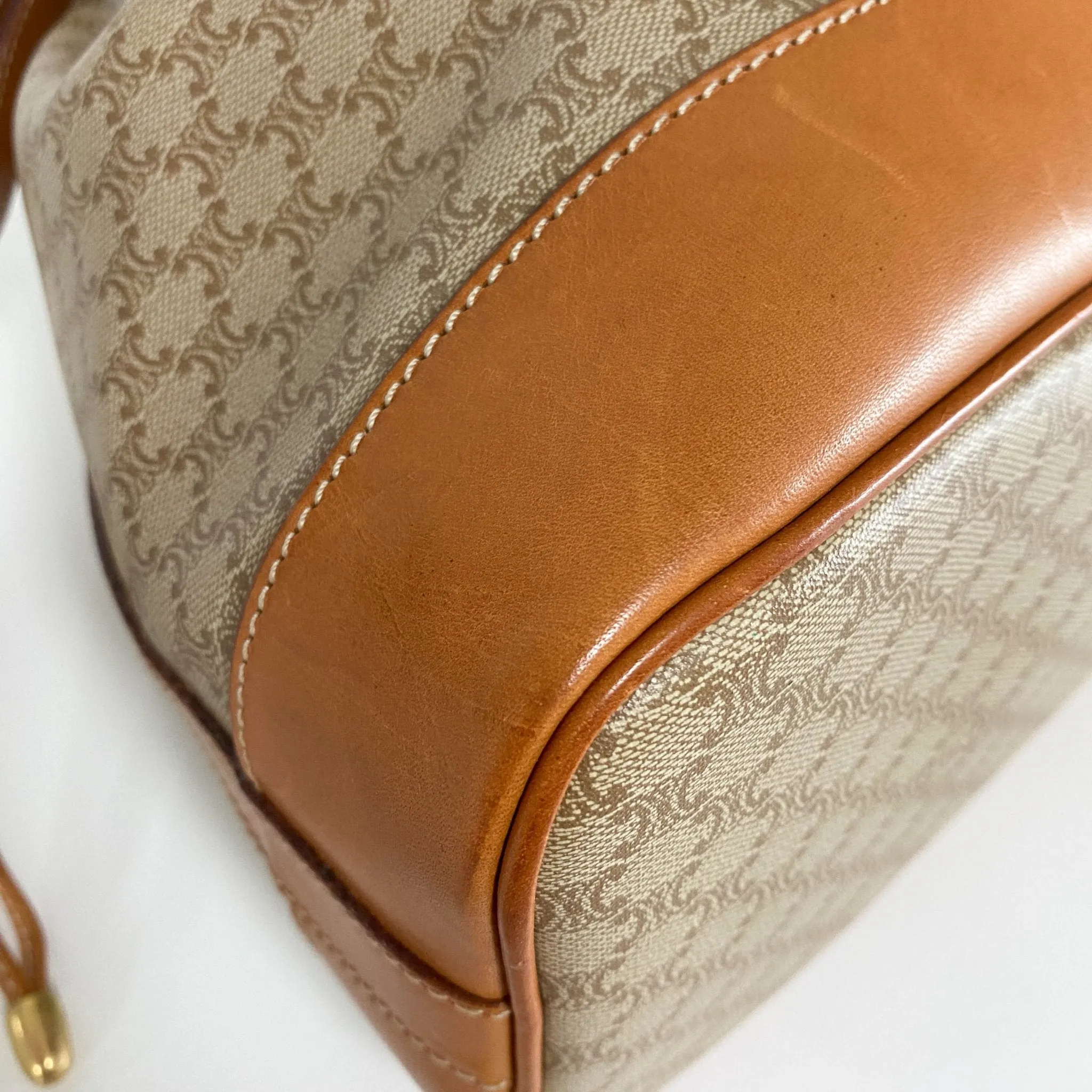 Macadam Triomphe Canvas Shoulder Bucket Bag