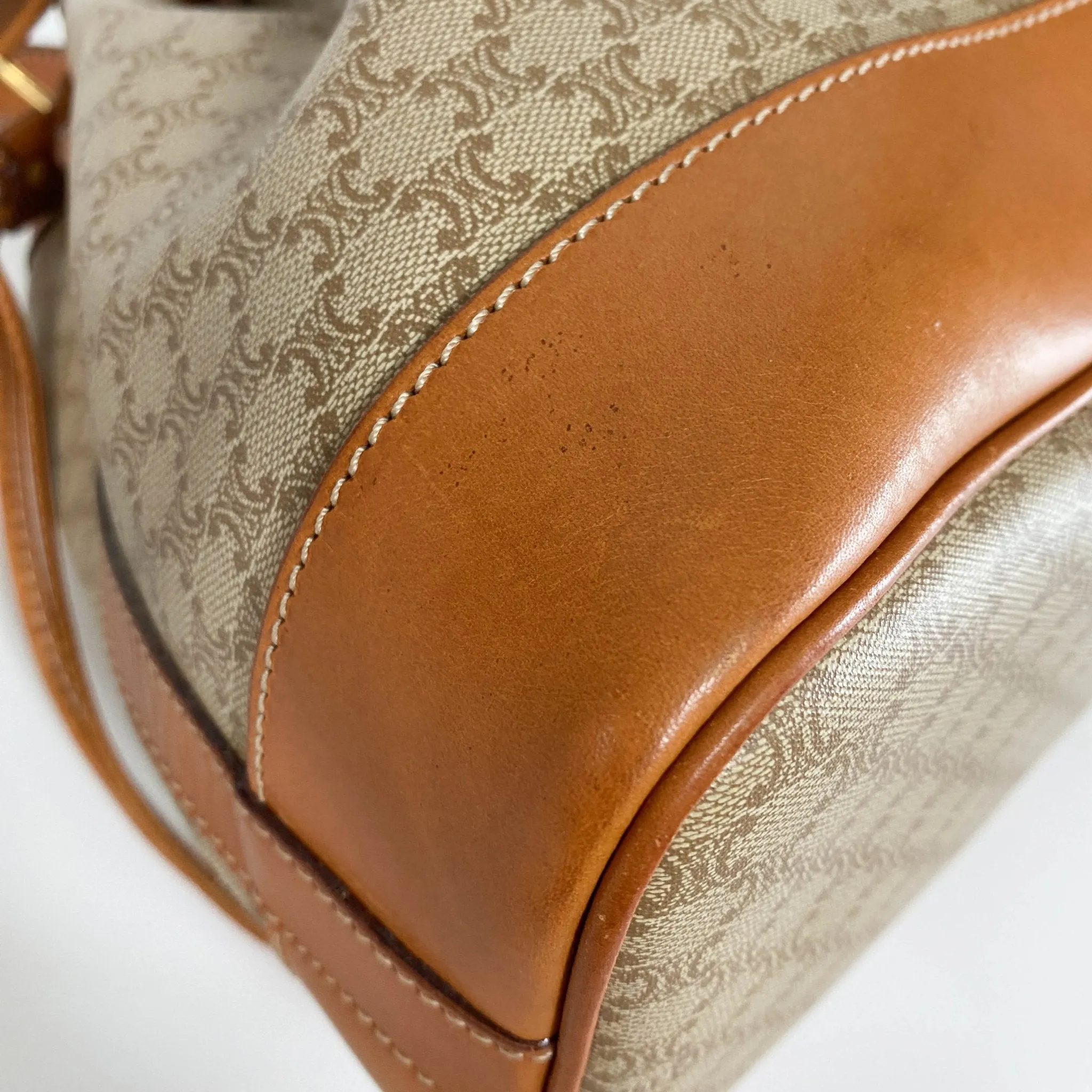 Macadam Triomphe Canvas Shoulder Bucket Bag