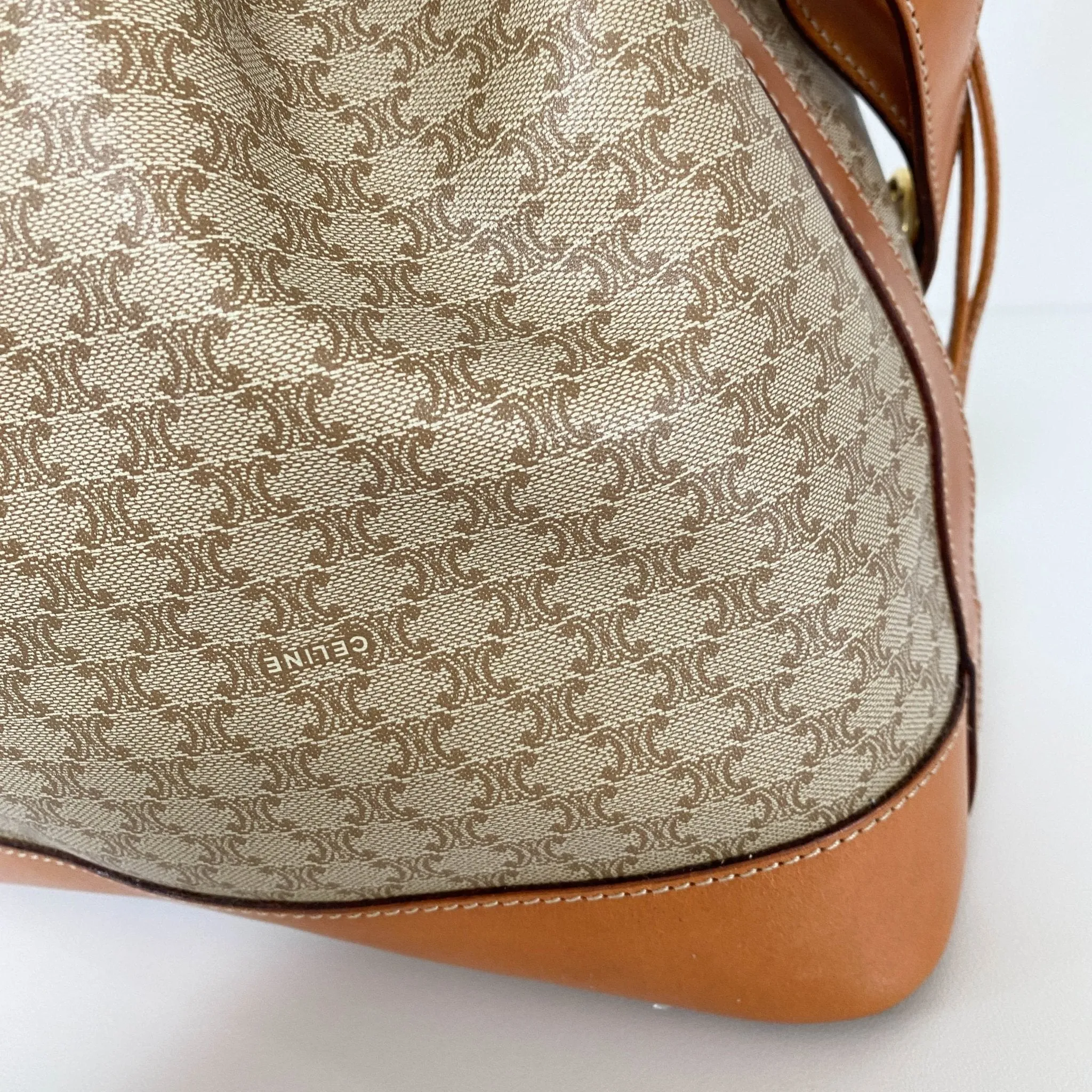 Macadam Triomphe Canvas Shoulder Bucket Bag