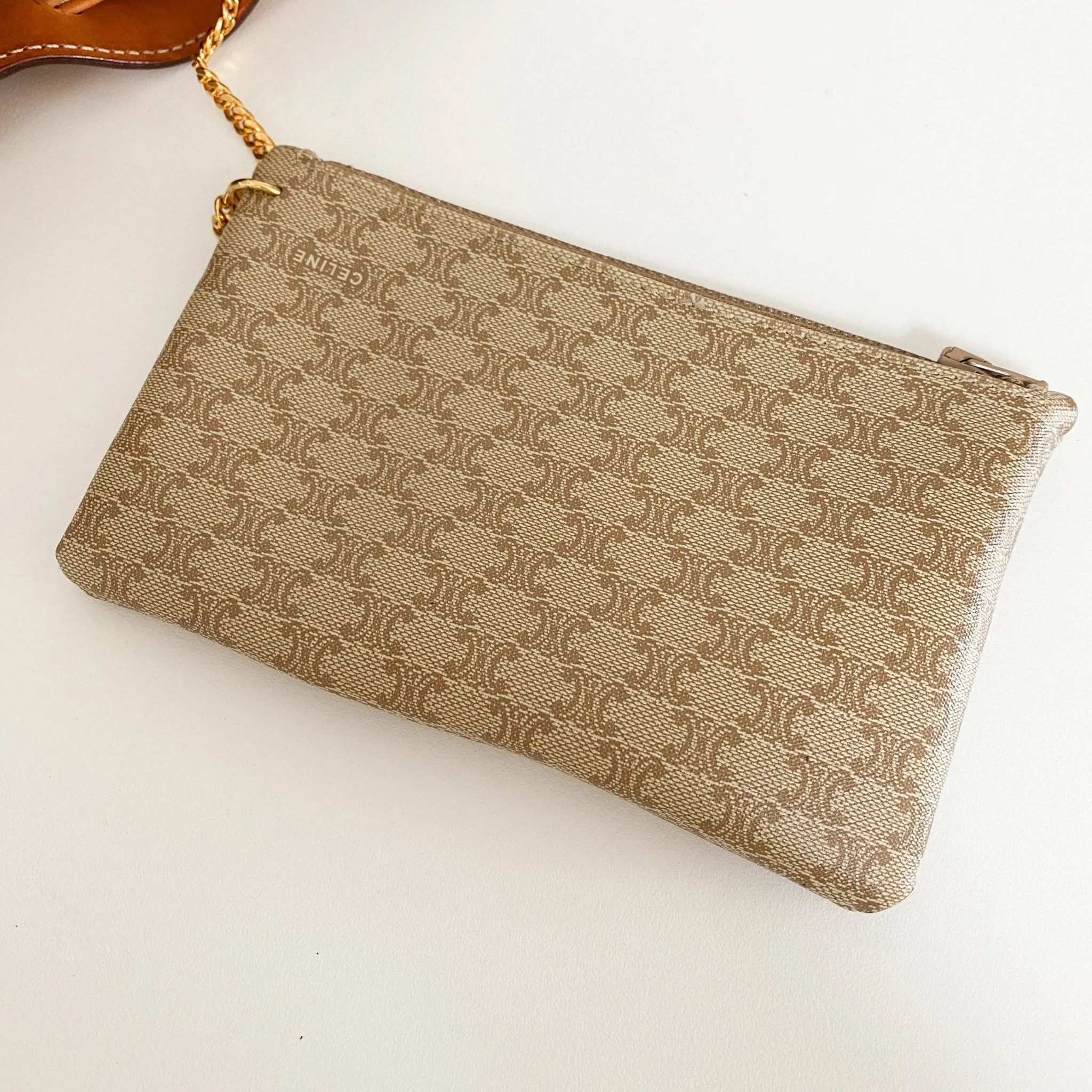 Macadam Triomphe Canvas Shoulder Bucket Bag