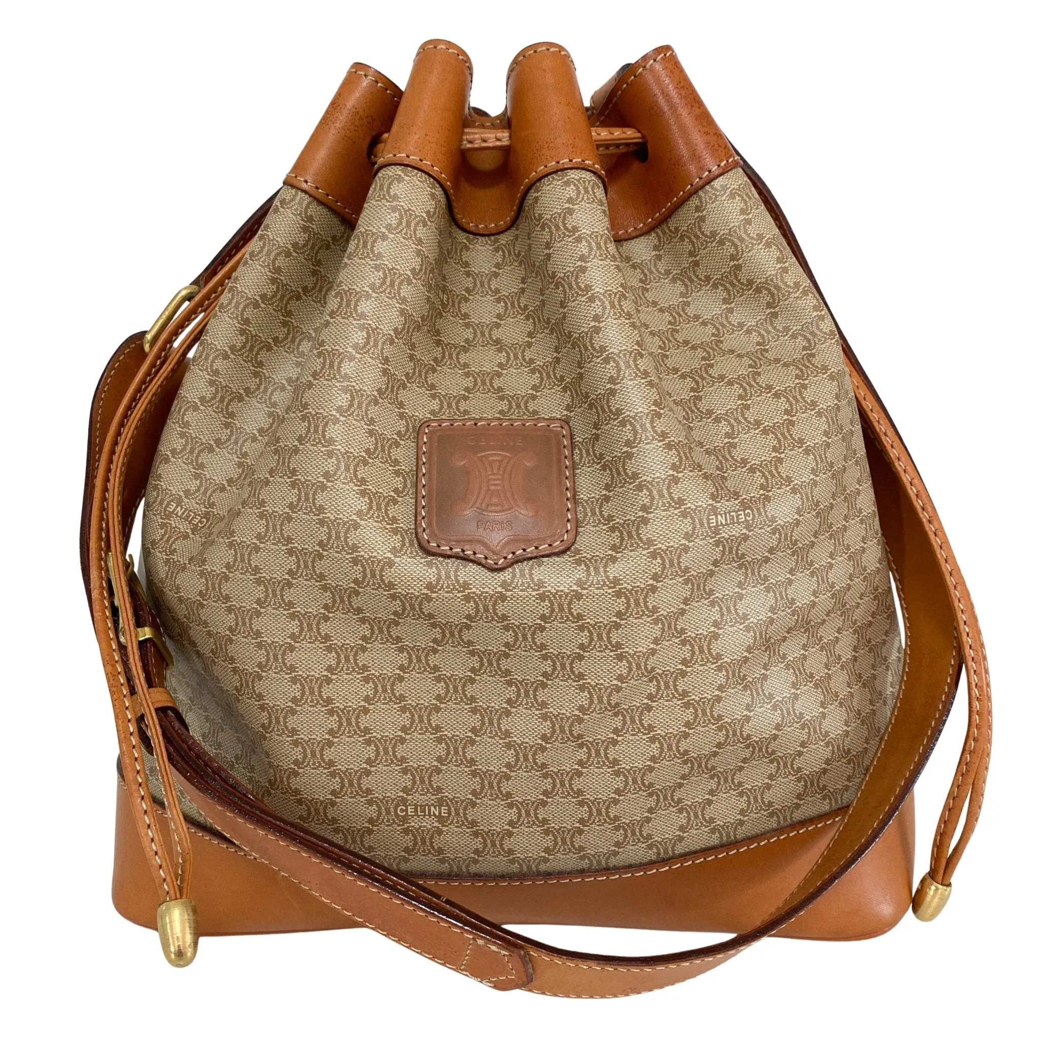 Macadam Triomphe Canvas Shoulder Bucket Bag
