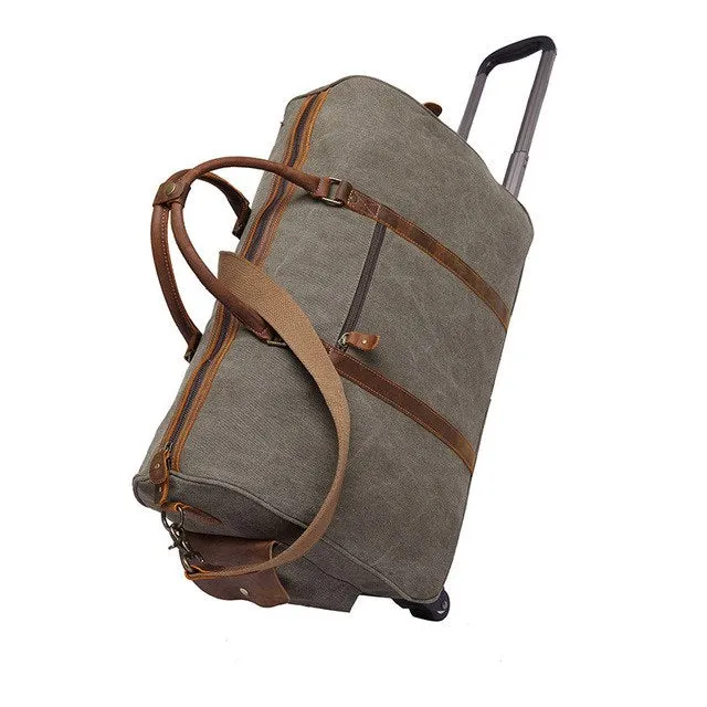 Melodycollection Canvas Leather Men Travel Bags Carry On Luggage Bags Men Duffel Bags Travel Tote