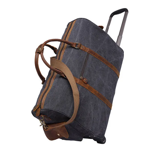 Melodycollection Canvas Leather Men Travel Bags Carry On Luggage Bags Men Duffel Bags Travel Tote