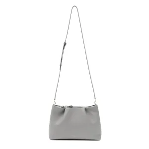 Midi Mayfair Leather Crossbody Bag, Grey
