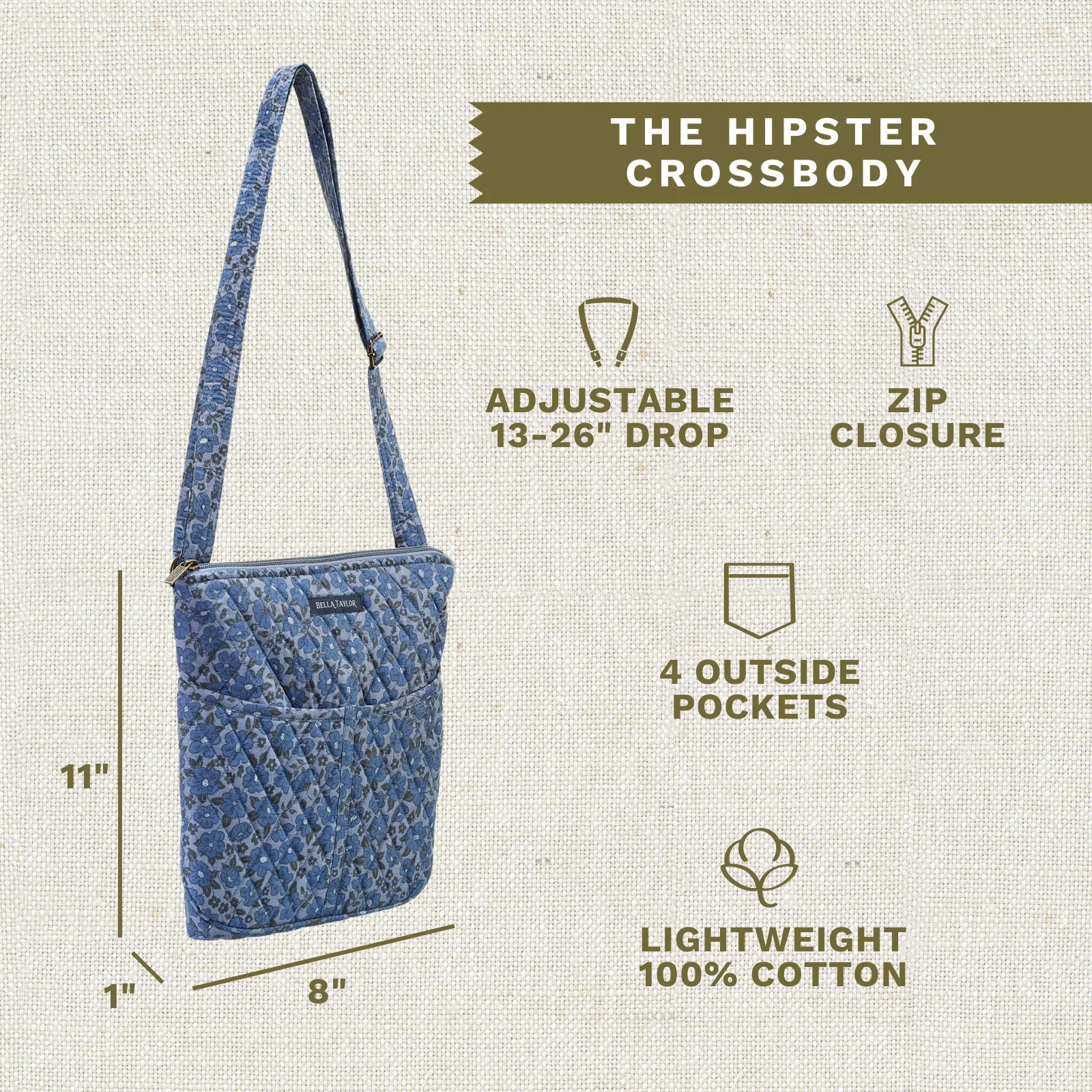 Navy Floral Hipster