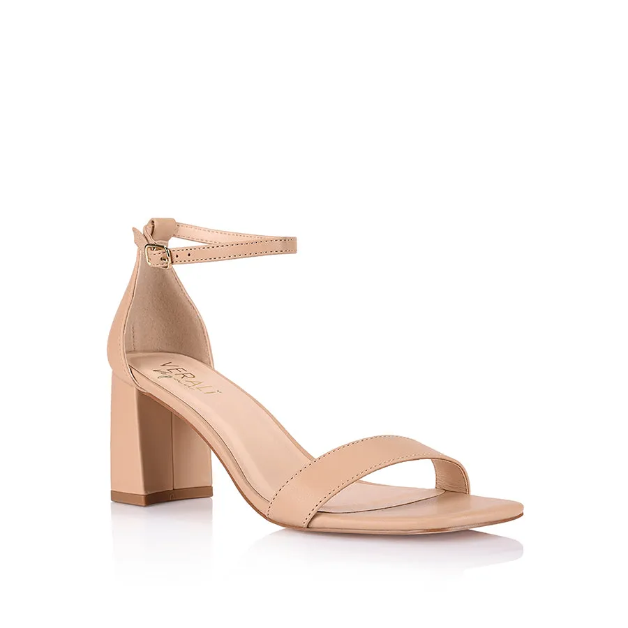 Neeka Block Heel Sandals - Nude