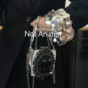NOT AN ARTIST Handmade barodue black shoulder small bag - Oxion