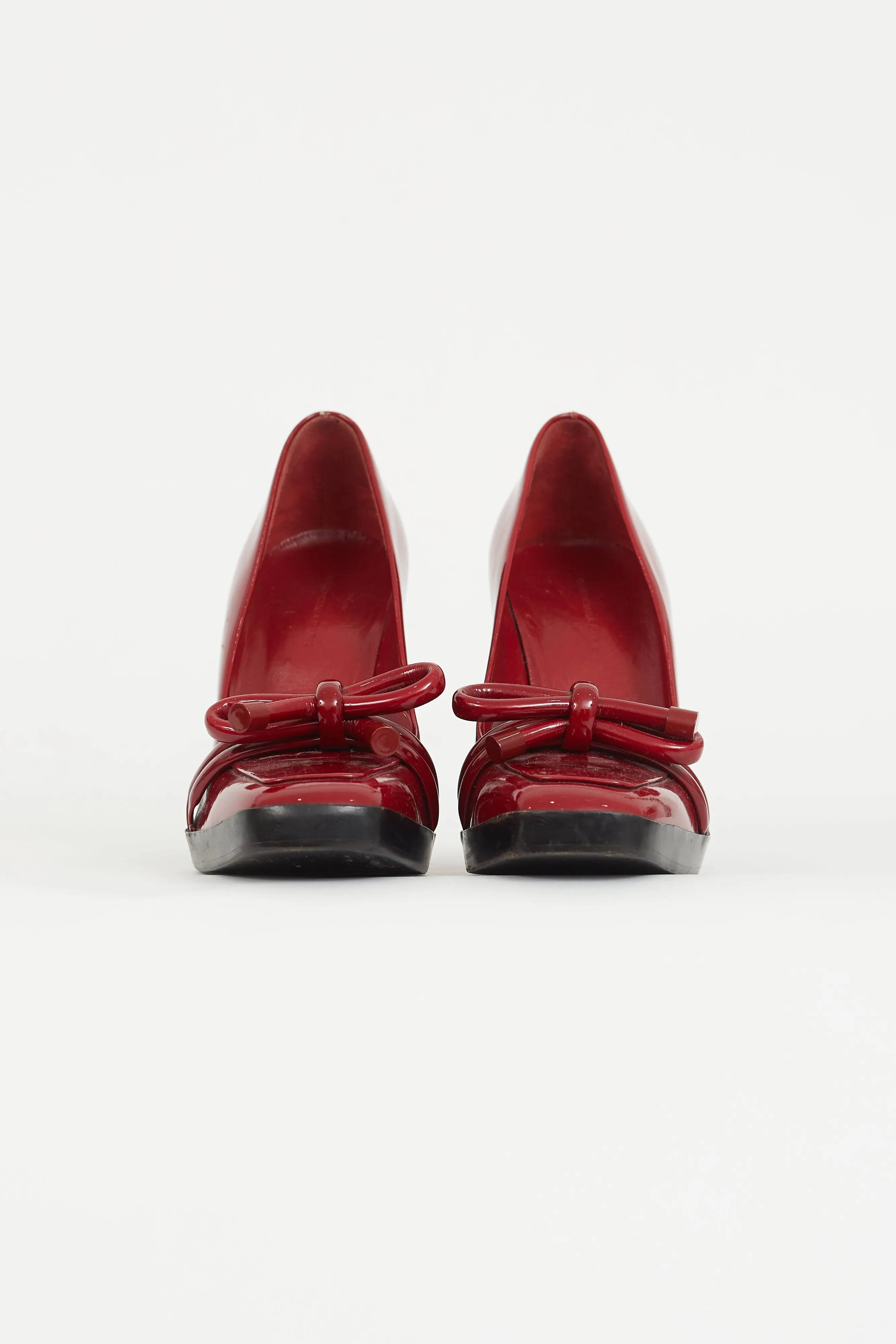Red Patent Leather Knot Pump