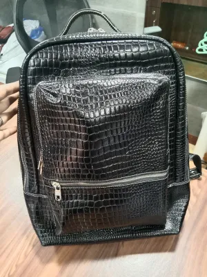 Scipio Leather Backpack Bags Black for Men and Women Laptop Compartment