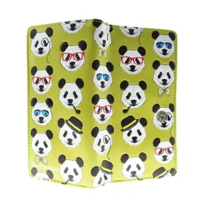 Shagwear Panda Repeat Large Lime Zipper Wallet