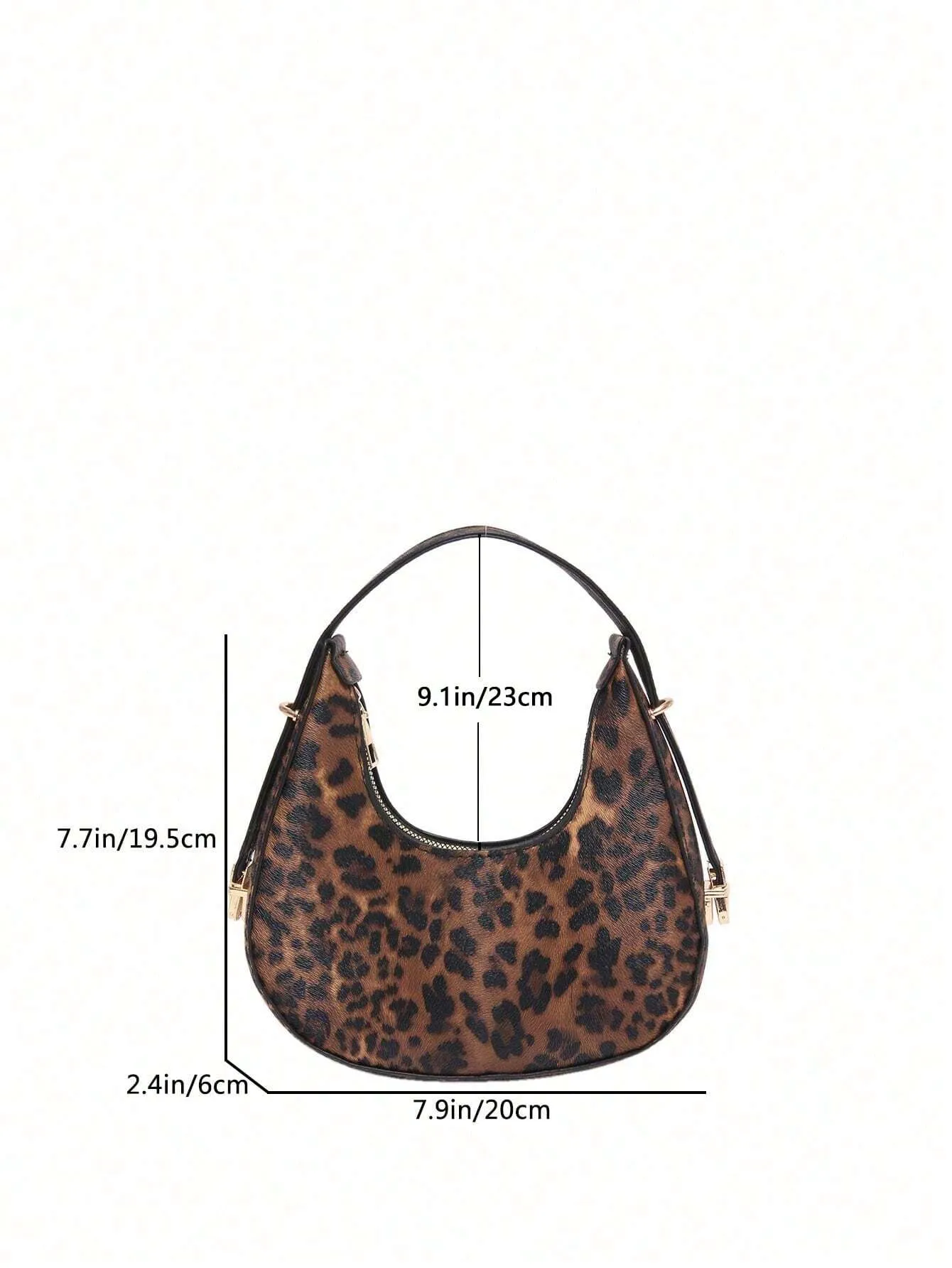 SHEIN New Fashion Leopard Print Crescent Shoulder Bag, Street Style, Trendy, Stylish, Versatile Crossbody Bag For Women,Trendy Leopard Print Bag