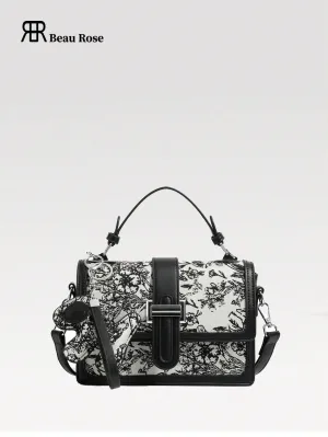 SHEIN Printed Classic Style Double Layer Women's Gift Handheld Mini Square Bag With Strap & Pendant