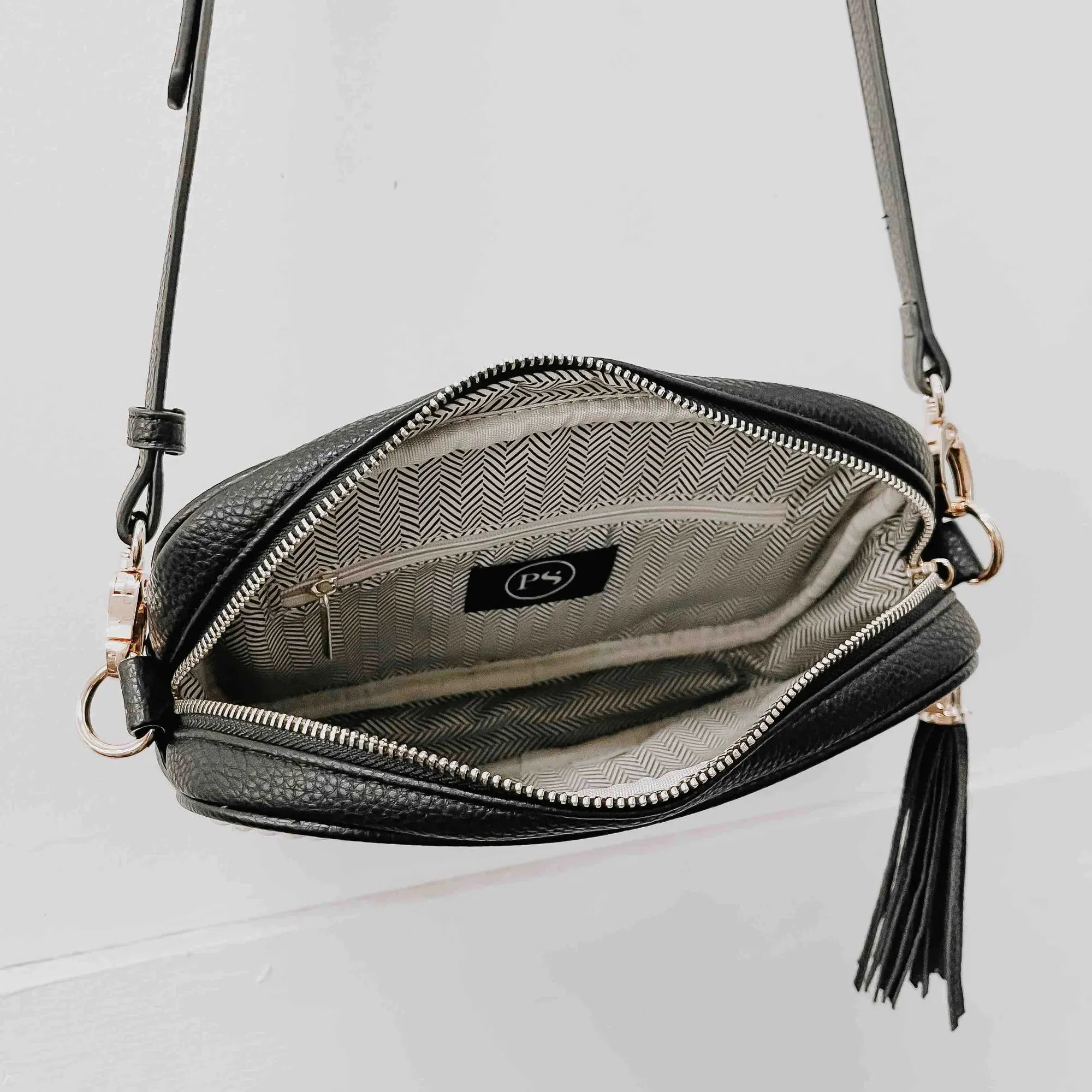 Silvia Straw Camera Bag - Black