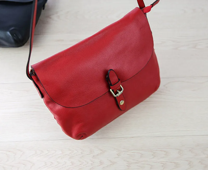 Small Womens Genuine Leather Satchel Bag Crossbody Bags for Women