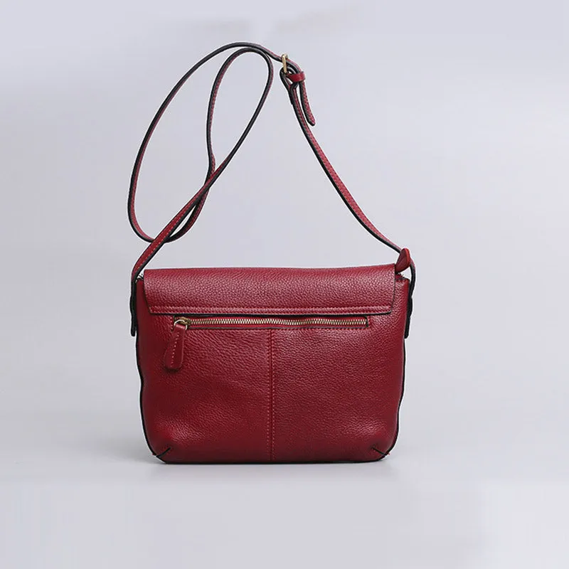 Small Womens Genuine Leather Satchel Bag Crossbody Bags for Women