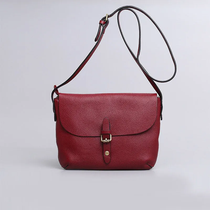 Small Womens Genuine Leather Satchel Bag Crossbody Bags for Women