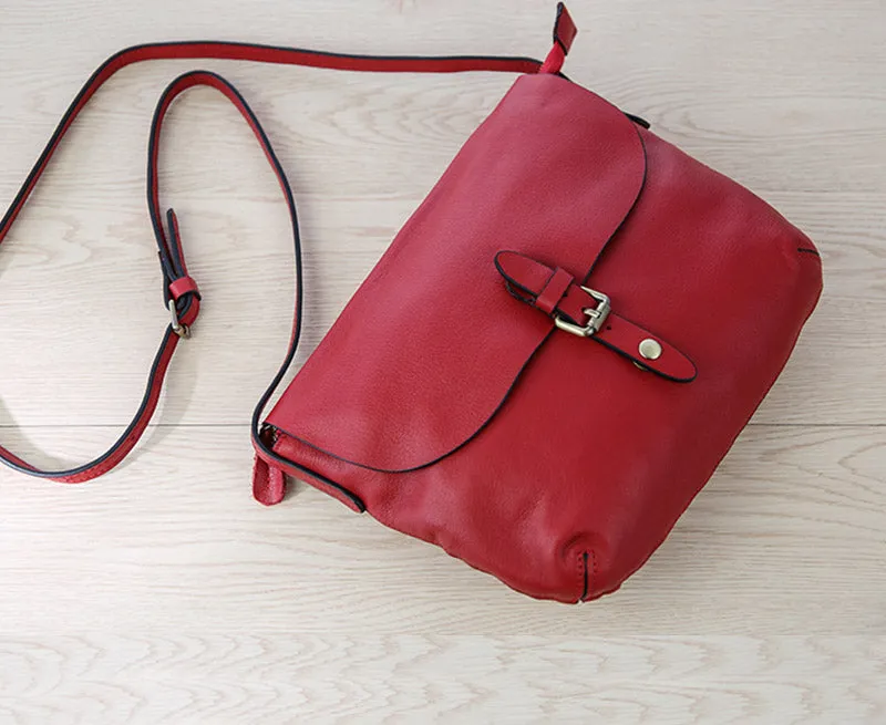 Small Womens Genuine Leather Satchel Bag Crossbody Bags for Women