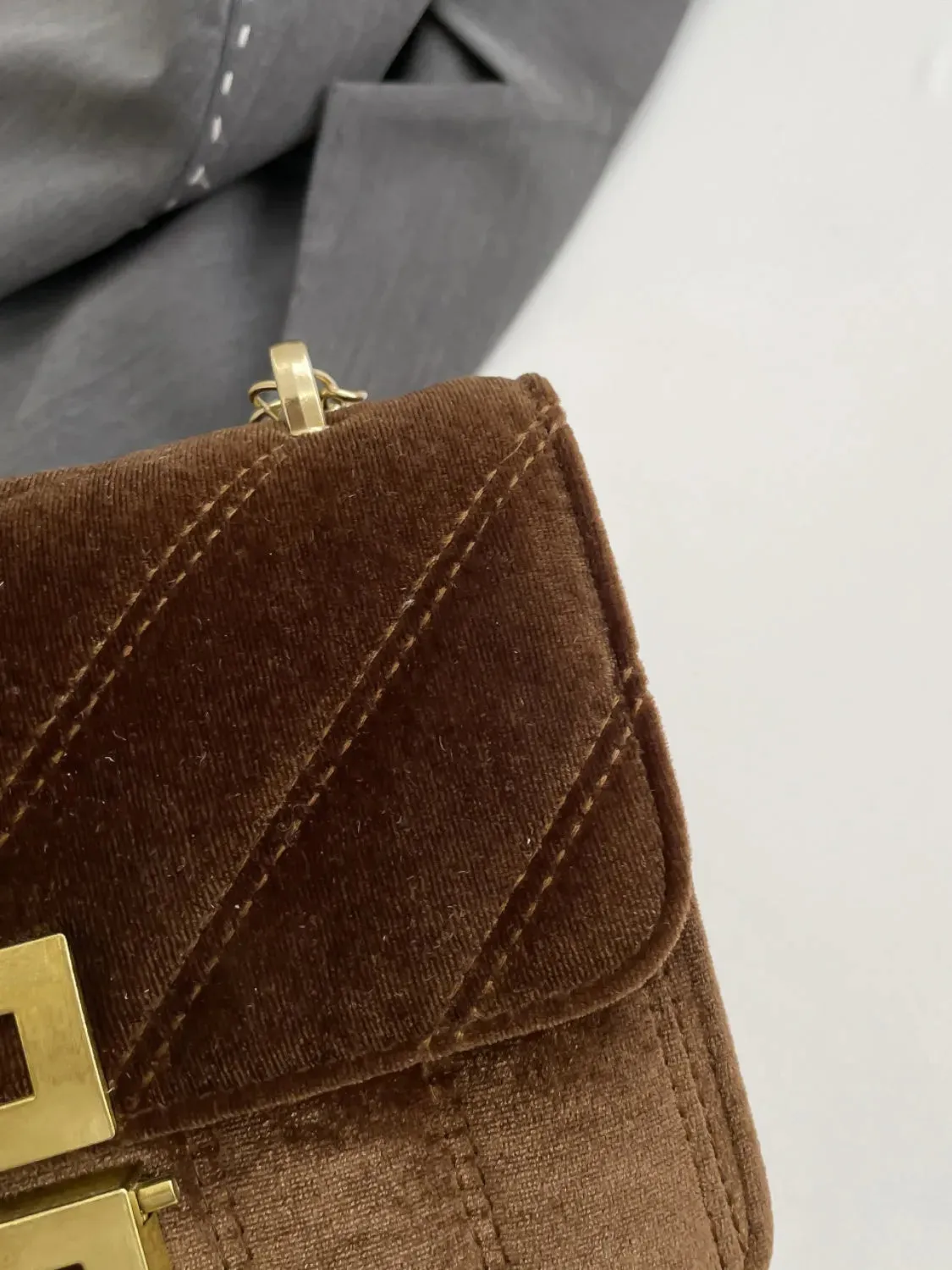 Solid Color Chain Shoulder Bag