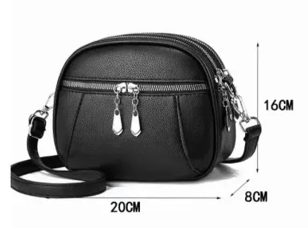 Solid Color Small Round Bag Fashion Multi-pocket Large Capacity Shoulder Crossbody Bags For Women Handbags