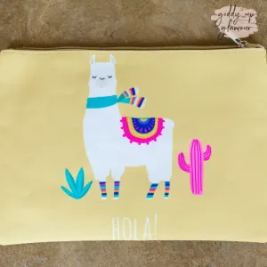 Something New Wristlet or Crossbody Hola Llama Purse in Yellow