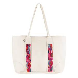 THE FOREVER TOTE - VINTAGE FAJA ACCENTS - BONE - NO. 10700