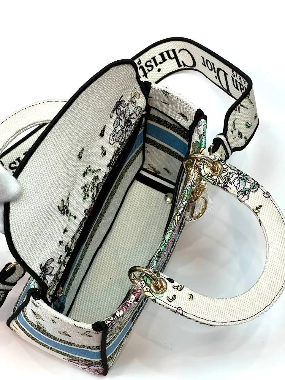 Trendy Inspired Dior Medium Lady D-lite Bag Latte Multicolor