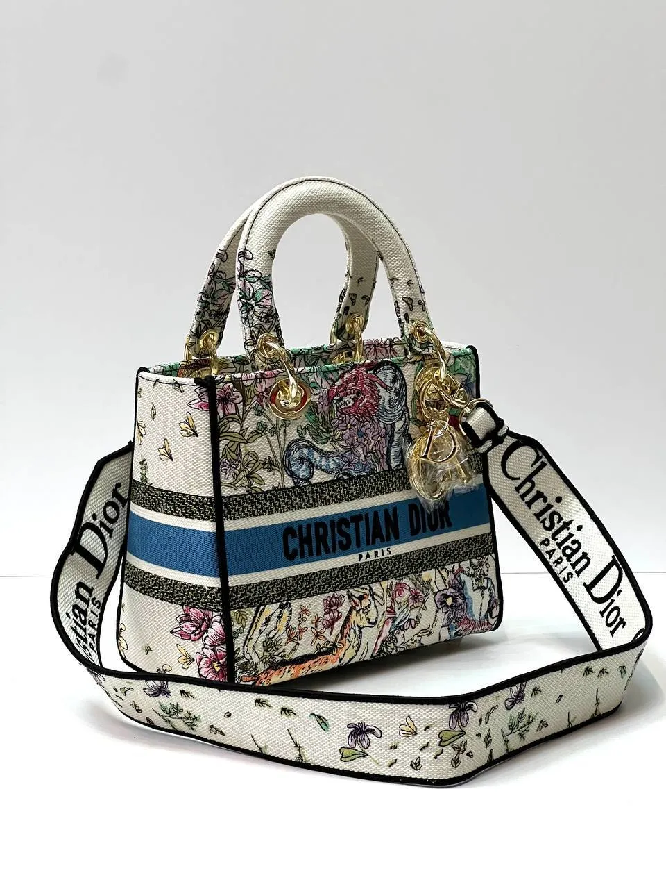 Trendy Inspired Dior Medium Lady D-lite Bag Latte Multicolor