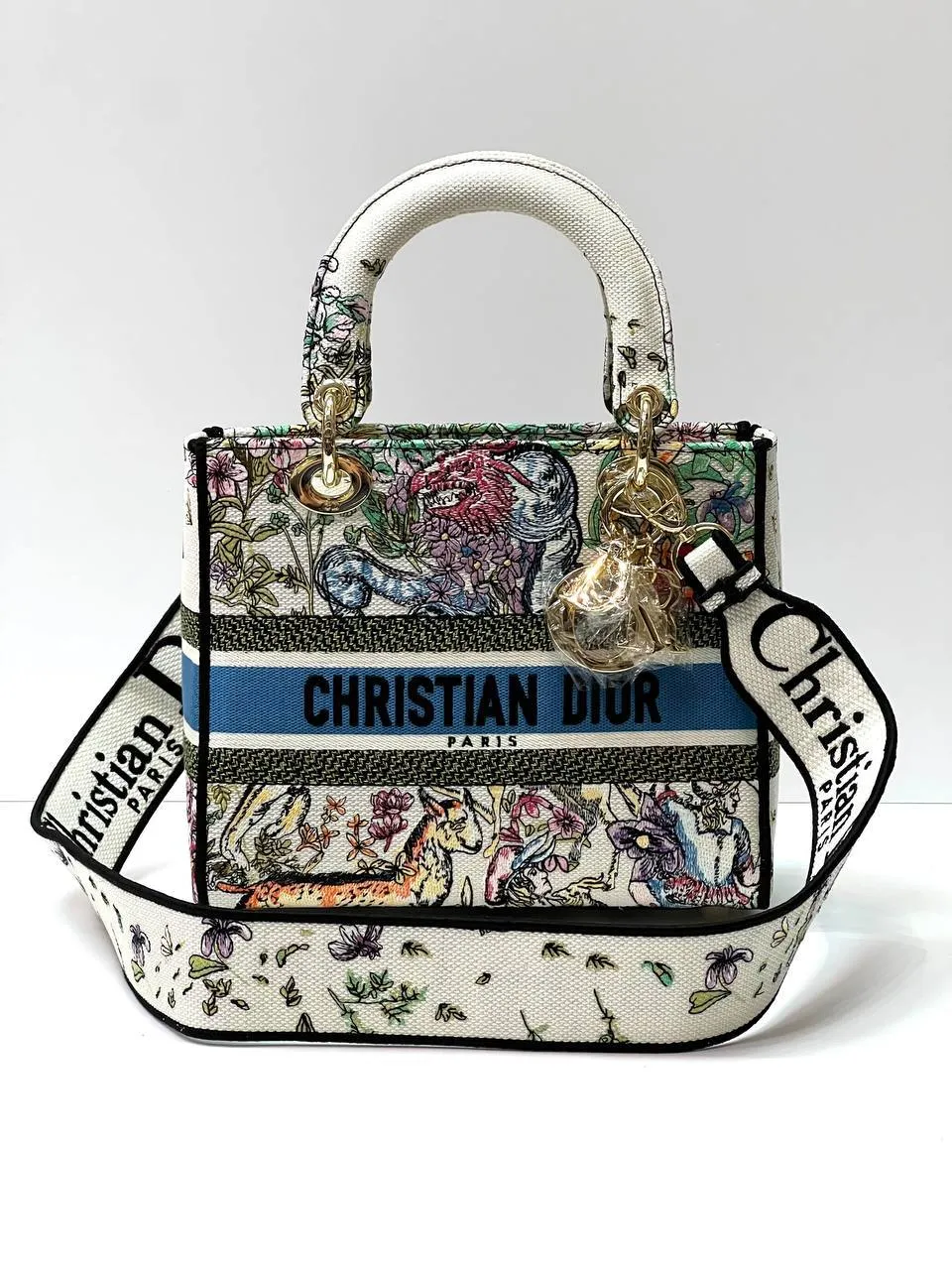 Trendy Inspired Dior Medium Lady D-lite Bag Latte Multicolor