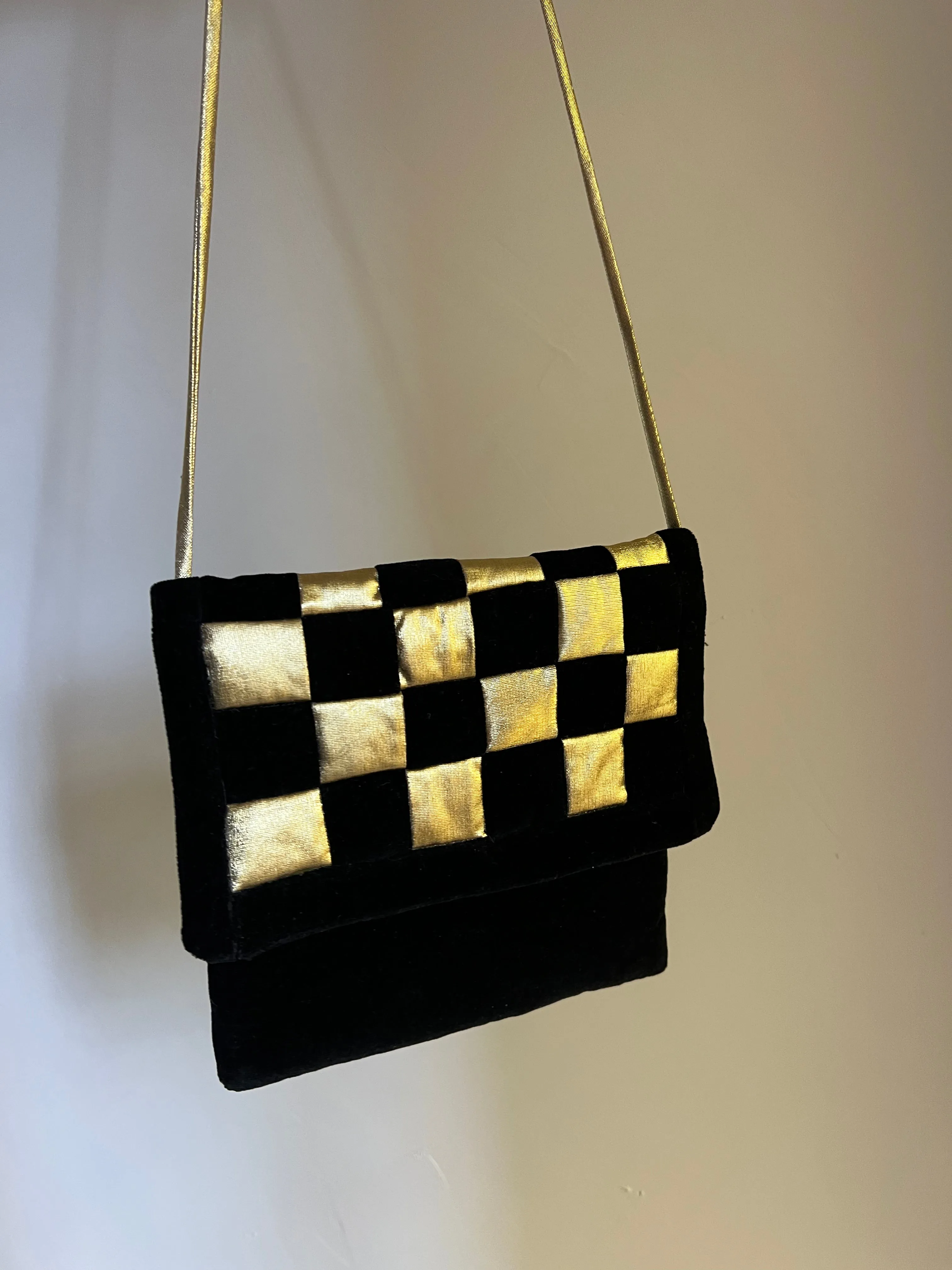 Velvet Checker Purse