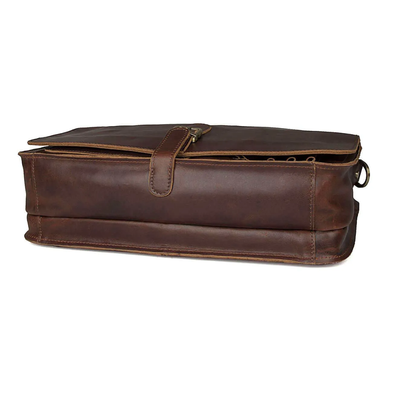 Vintage Leather Laptop Bag - Classic British Style