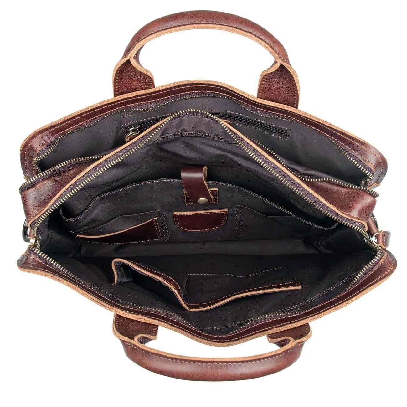 Vintage Leather Laptop Bag - Classic British Style