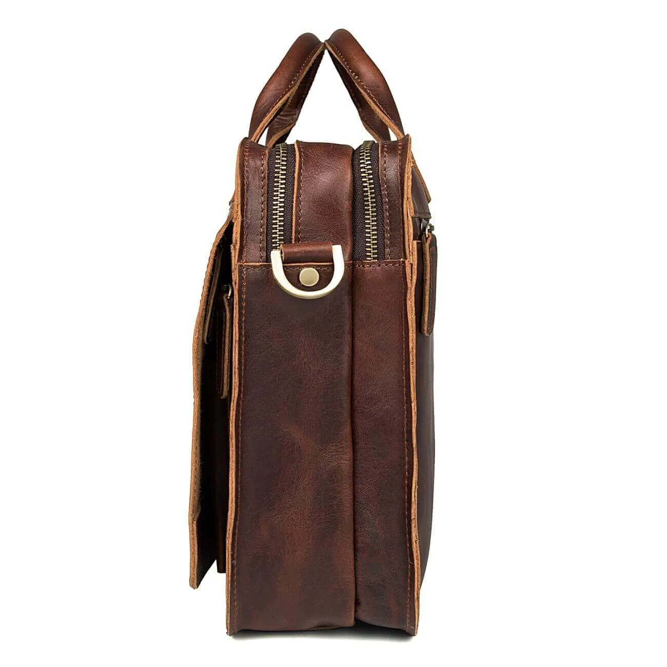 Vintage Leather Laptop Bag - Classic British Style
