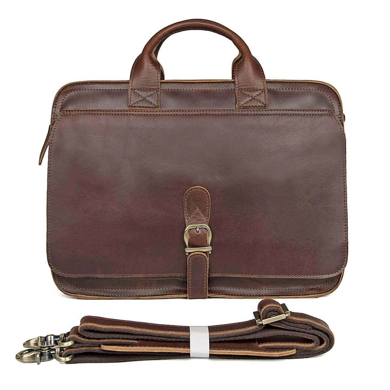 Vintage Leather Laptop Bag - Classic British Style