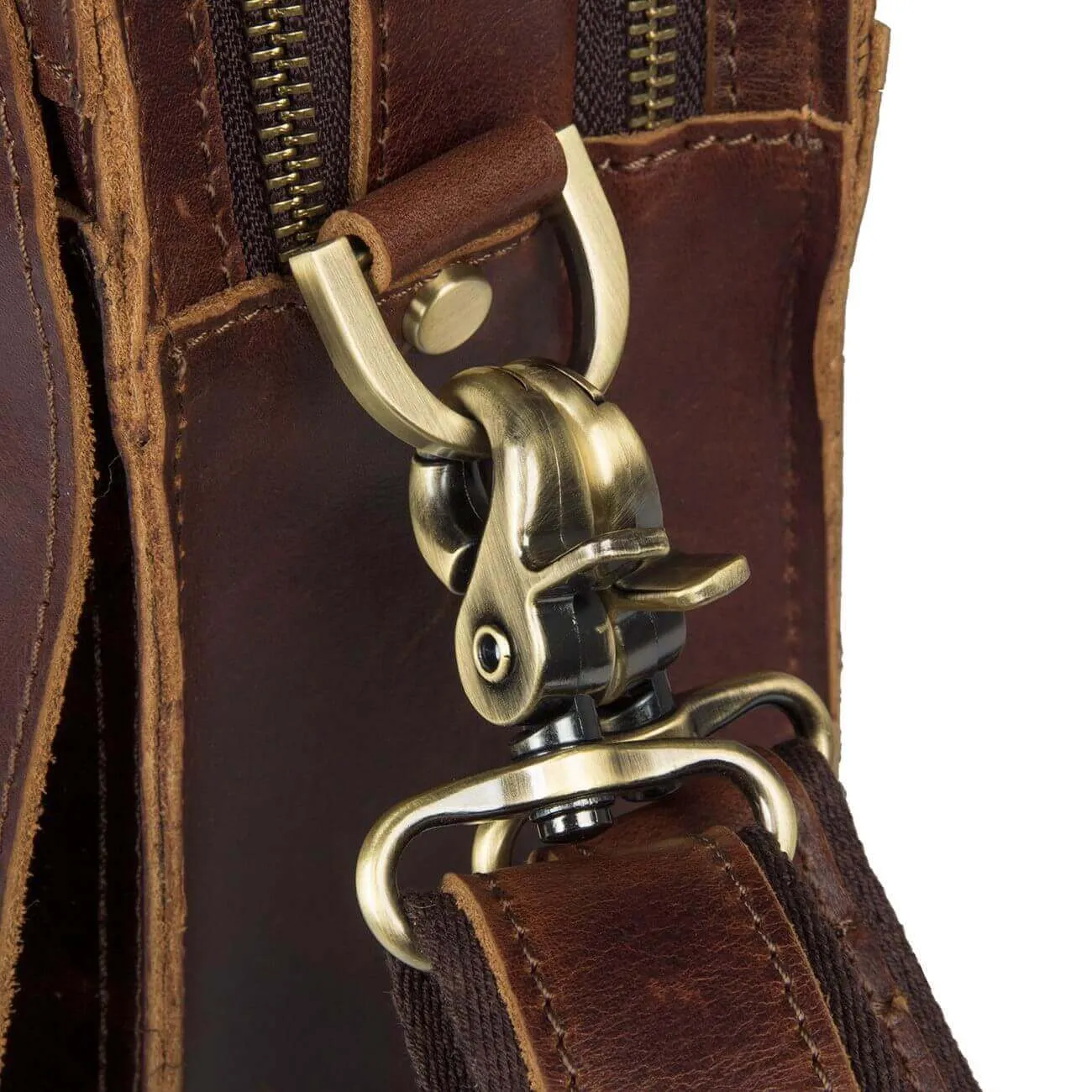 Vintage Leather Laptop Bag - Classic British Style