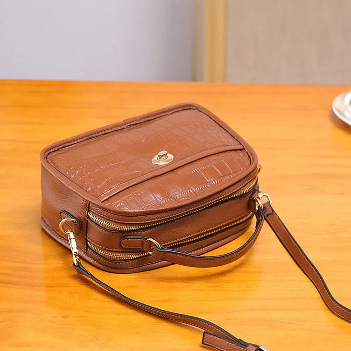 Vintage Leather Womens Crossbody Bags Shoulder Bag Purses for Women