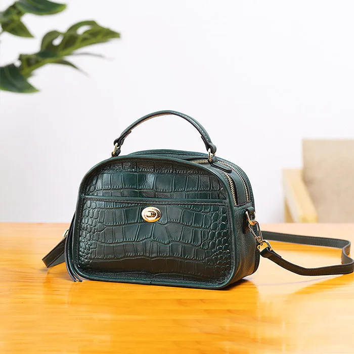 Vintage Leather Womens Crossbody Bags Shoulder Bag Purses for Women