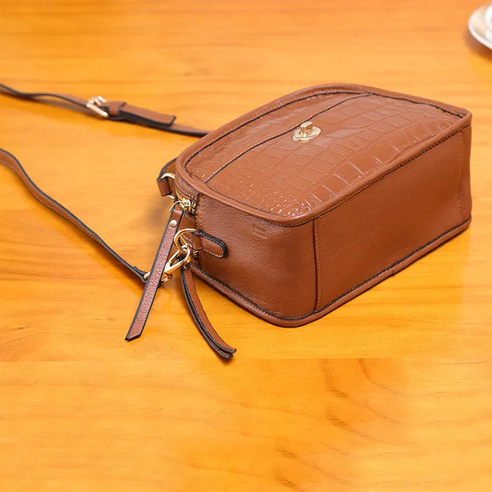 Vintage Leather Womens Crossbody Bags Shoulder Bag Purses for Women