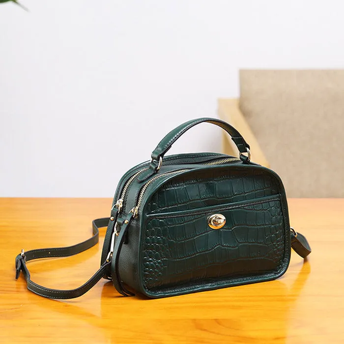 Vintage Leather Womens Crossbody Bags Shoulder Bag Purses for Women