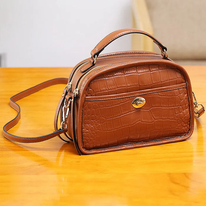 Vintage Leather Womens Crossbody Bags Shoulder Bag Purses for Women
