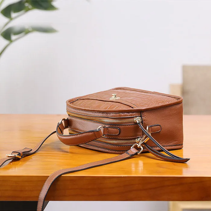Vintage Leather Womens Crossbody Bags Shoulder Bag Purses for Women