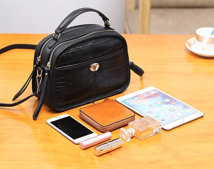 Vintage Leather Womens Crossbody Bags Shoulder Bag Purses for Women