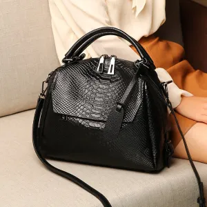 Vvsha 2022 new trendy messenger bag fashion autumn and winter luxury crocodile pattern large capacity leather handbag shoulder bag