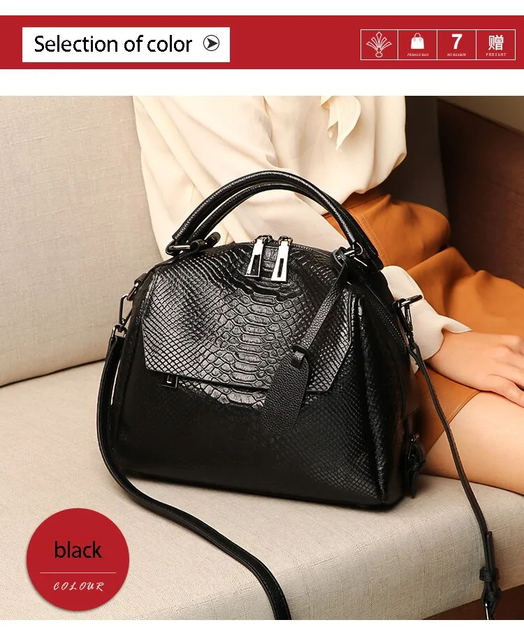 Vvsha 2022 new trendy messenger bag fashion autumn and winter luxury crocodile pattern large capacity leather handbag shoulder bag