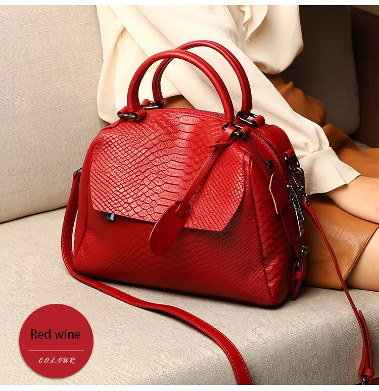 Vvsha 2022 new trendy messenger bag fashion autumn and winter luxury crocodile pattern large capacity leather handbag shoulder bag