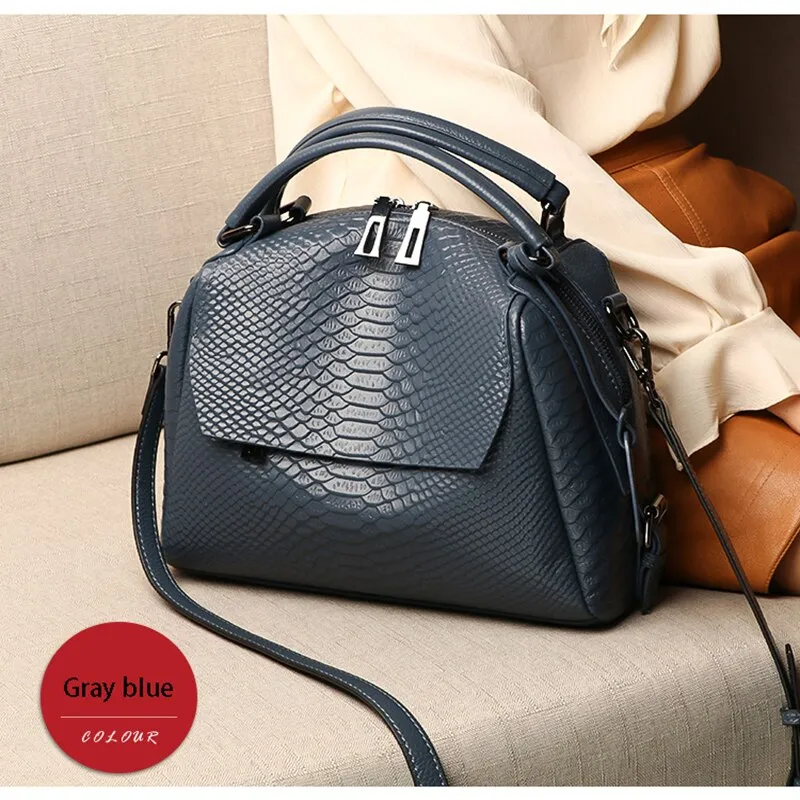 Vvsha 2022 new trendy messenger bag fashion autumn and winter luxury crocodile pattern large capacity leather handbag shoulder bag
