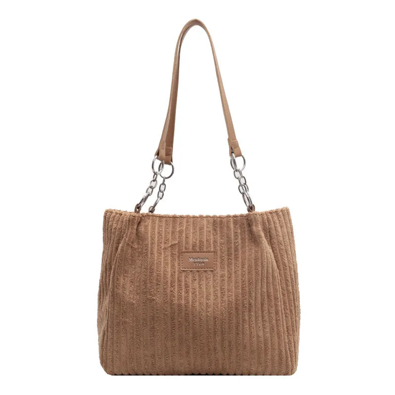 Wholesale Large Capacity Fleece Chain Autumn Trendy Shoulder Bags