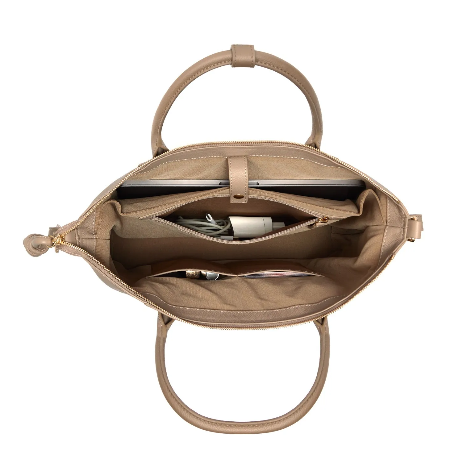 Wimbledon Leather Backpack Tote, Oatmilk