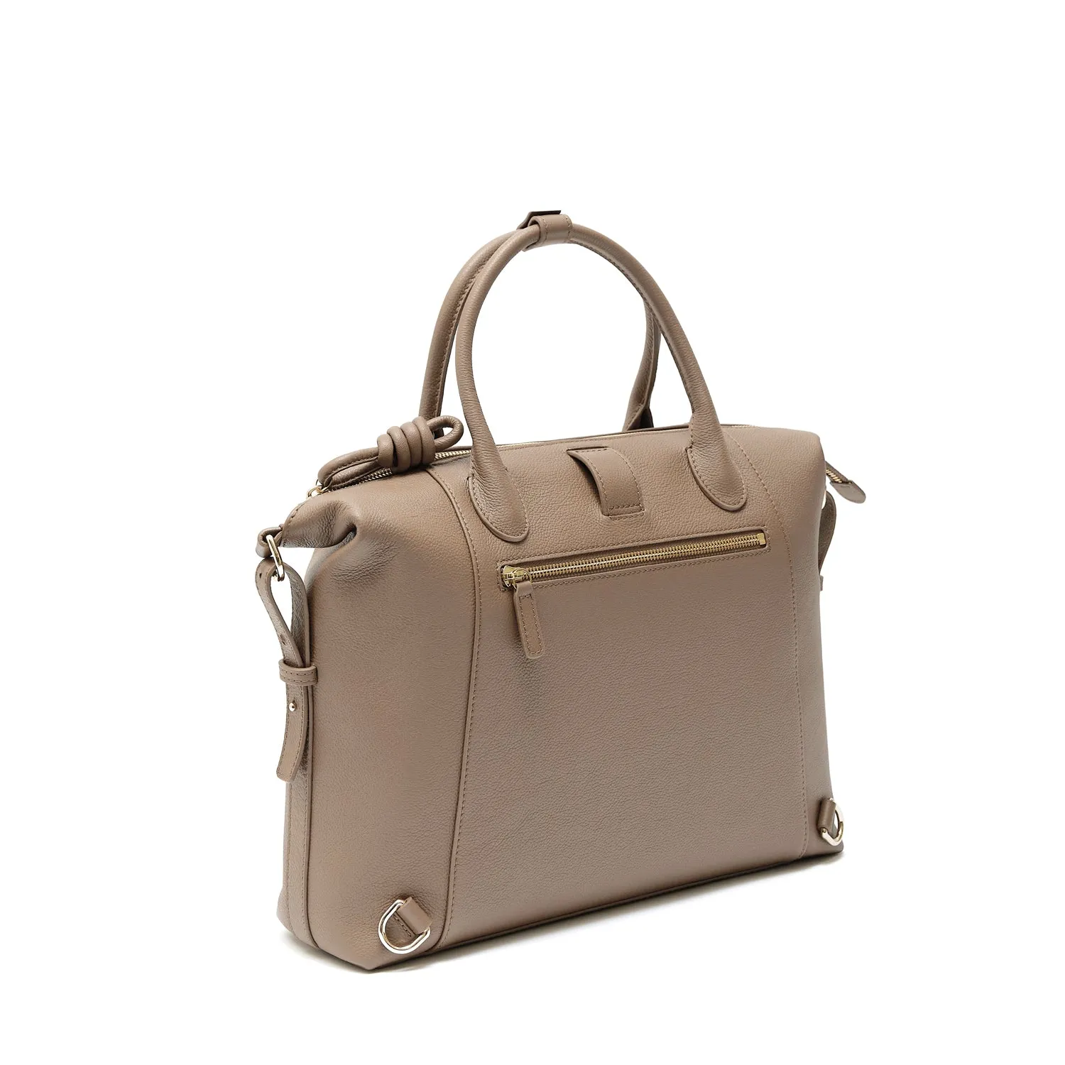 Wimbledon Leather Backpack Tote, Oatmilk